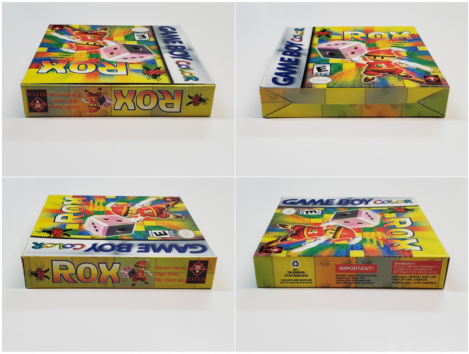 Rox Authentic Nintendo Game Boy Color Box & Manual *