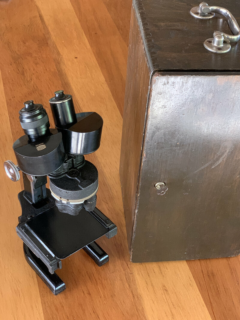 Spencer Stereo Microscope, case & two objectives, vintage antique old Buffalo NY