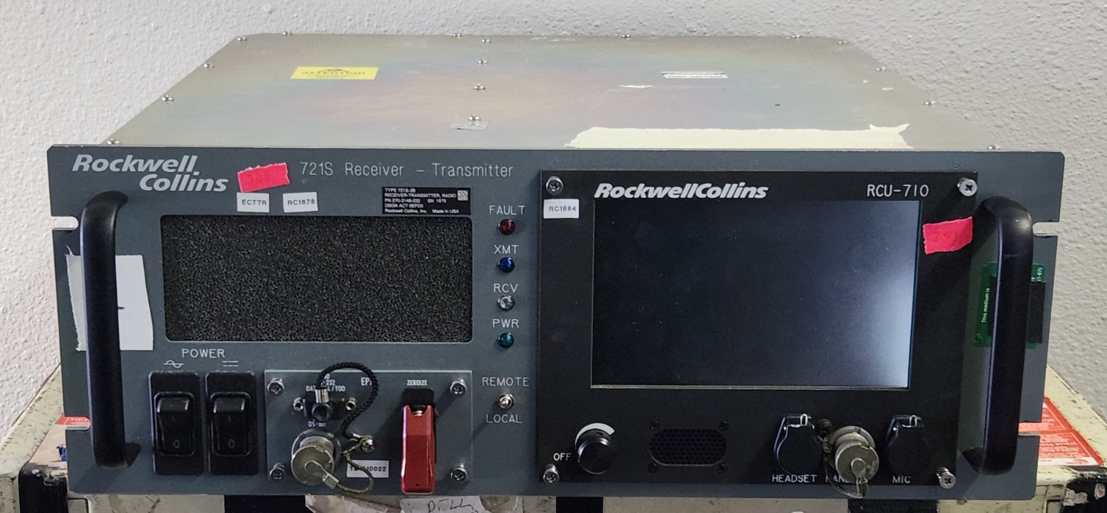 ROCKWELL COLLINS 721S-3B Transceiver w/ RCU710 + 721S ECCM HQI/II - UNTESTED