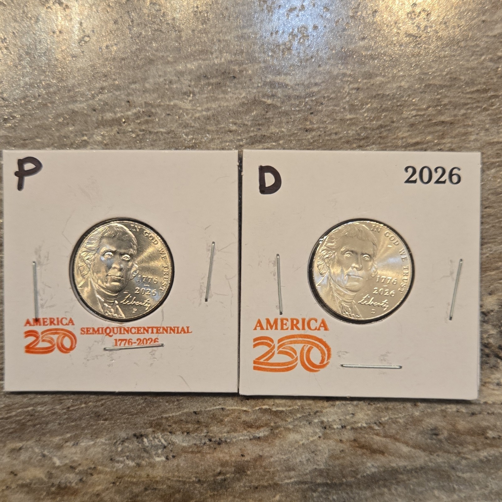 2026 P And D Mint / AMERICA 250 NICKEL SET
