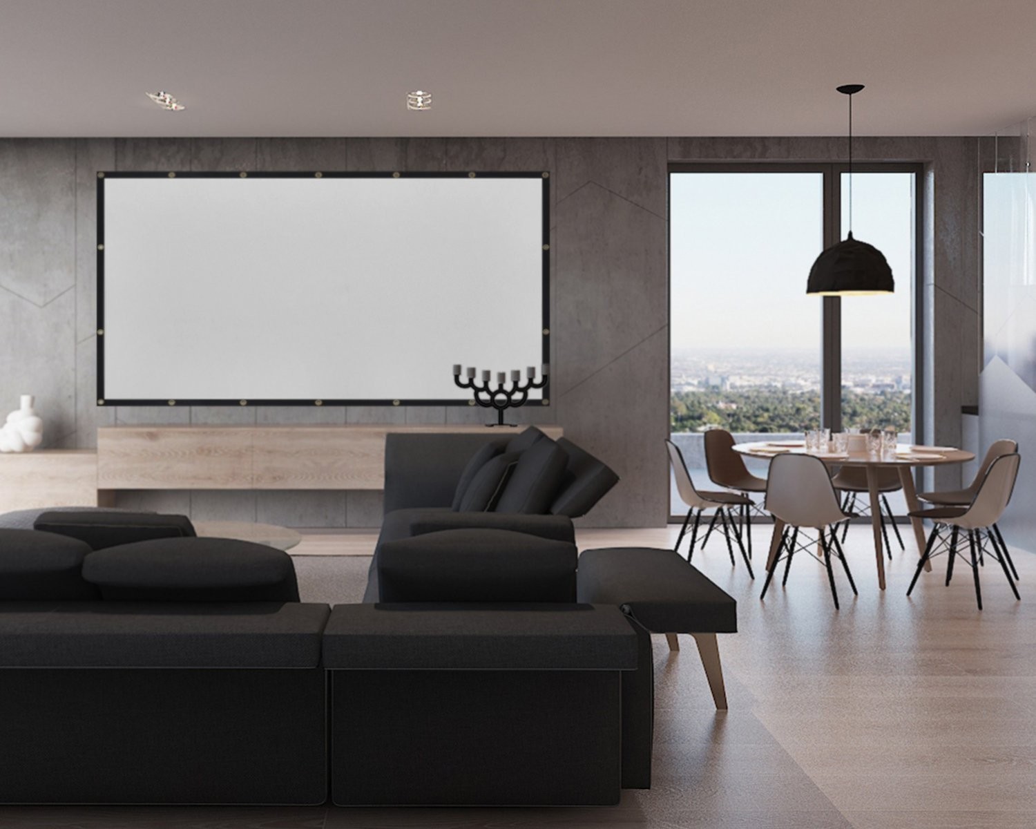 Mdbebbron 120 inch Projector Screen 16:9 Foldable 120 inches, Black