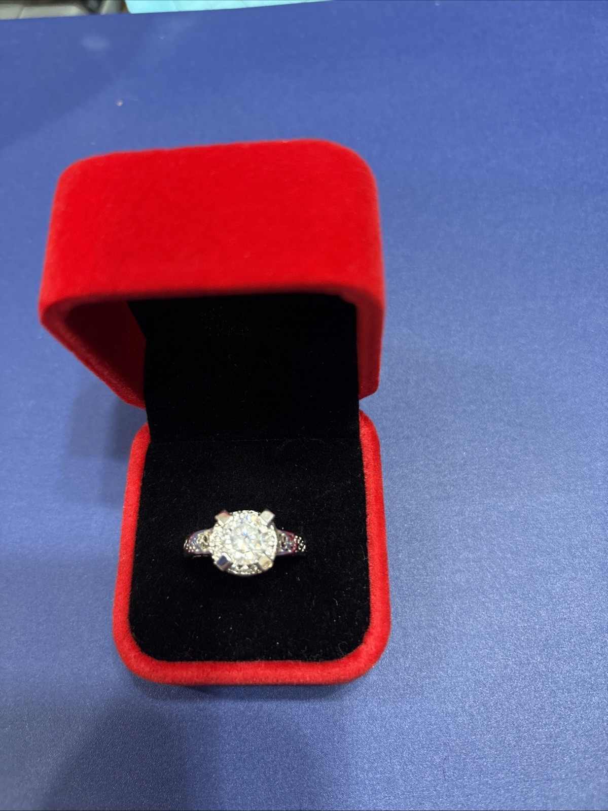 Sterling Silver 925 CZ Engagement Ring Women Size 9.5