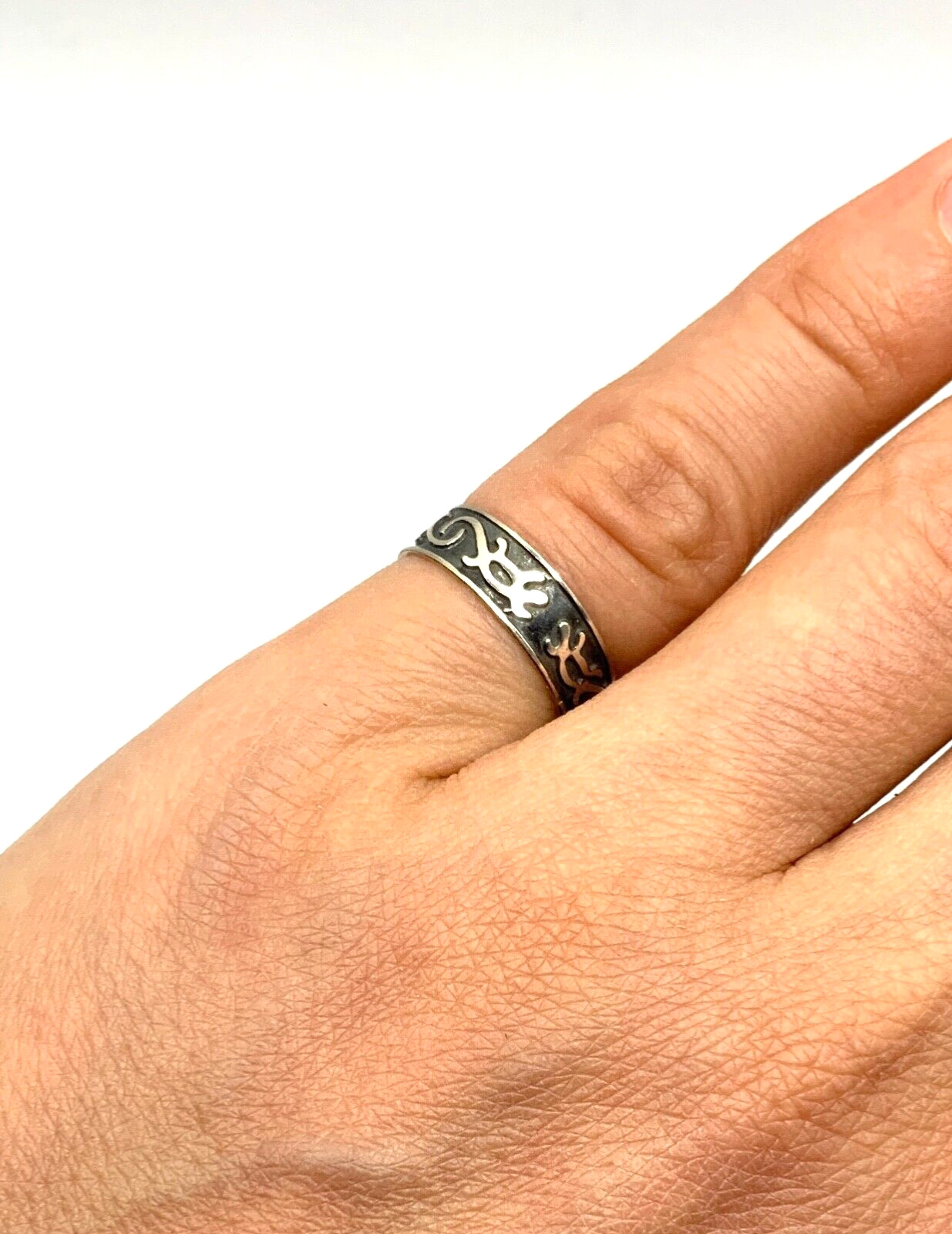 Signed MEXICO Lizard TOE BAND RING STERLING SILVER 925 SIZE 5 ADJUSTABLE