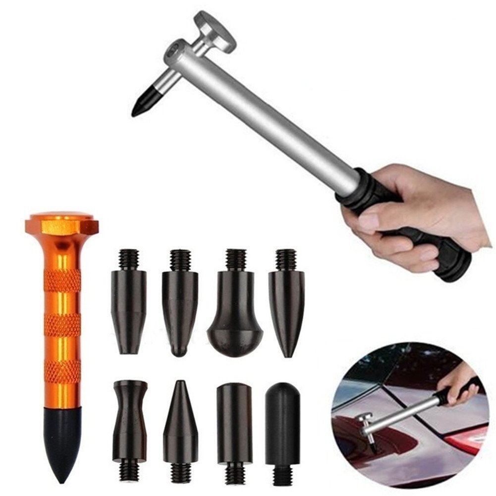 G&S 10pcs Car Body Paintless Dent Removal Tools Aluminum Hammer Tap Down Set