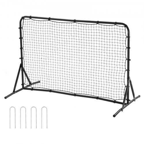 Soccer Rebound Trainer, 6x4FT Iron Soccer Training Equipment, Sports Footbal...