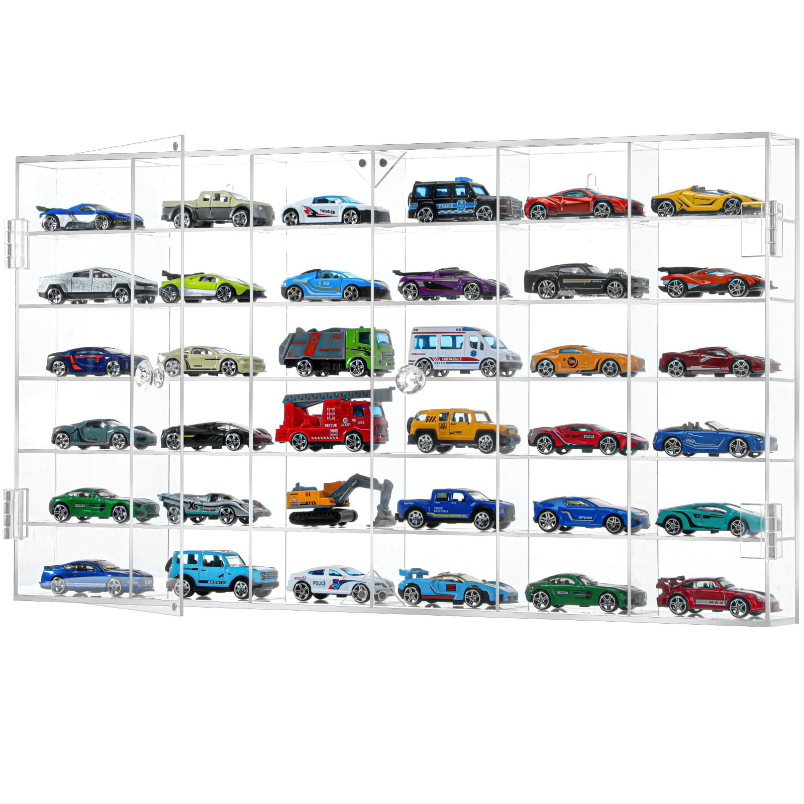 HEKORE Display Case for Hot Wheels Diecast Cars  Acrylic Showcase & Storage O...