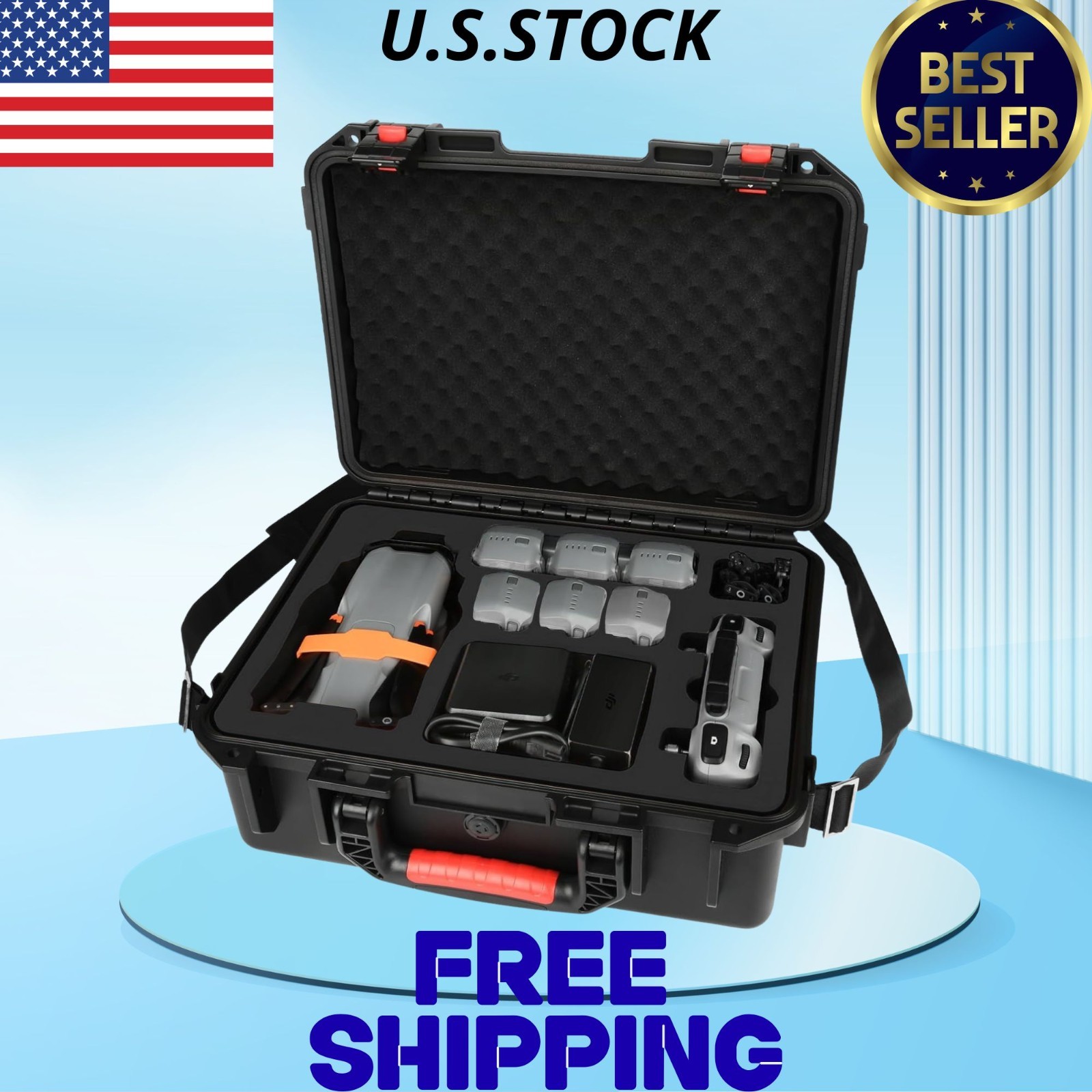 Hard Case for DJI Air 3S/Air 3 - Waterproof Carrying Case for Fly More Combo