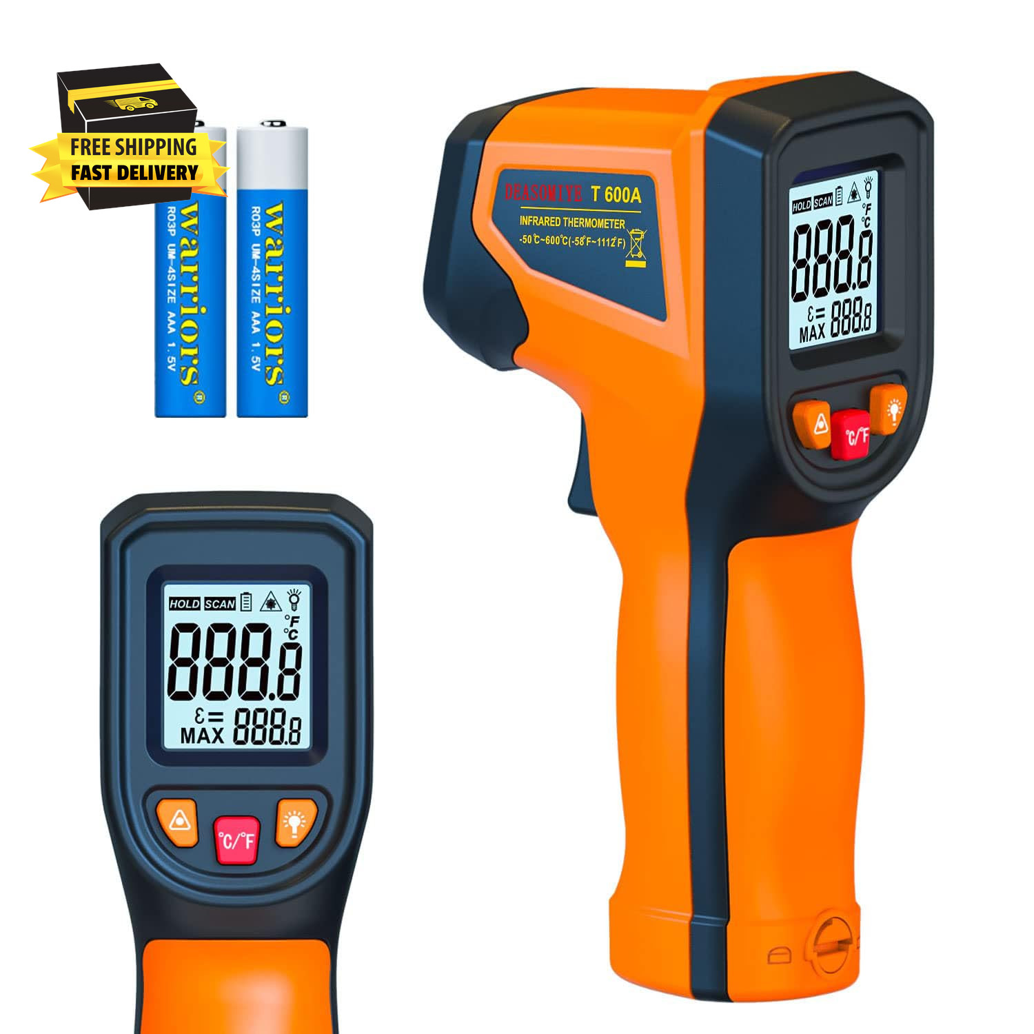 Upgraded Digital Infrared Thermometer Gun -58°F~1112°F, Handheld Non Contact Hea