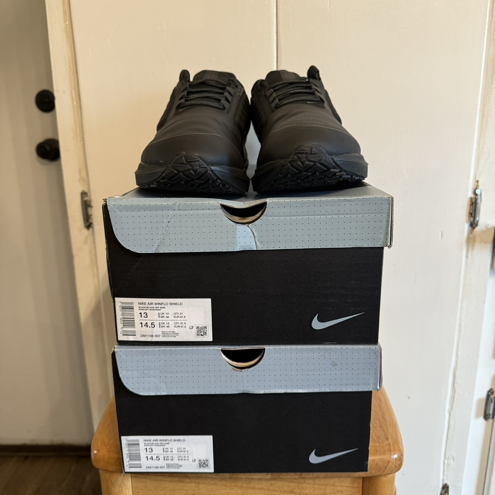 Nike Air Winflo 9 Shield 'Triple Black' DM1106-007 Men's Shoes Size 13
