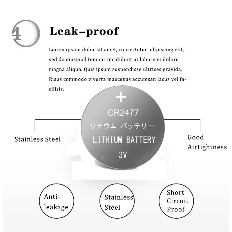 CR2477 3V Lithium Batteries Battery for Tile Pro Bluetooth Tracker