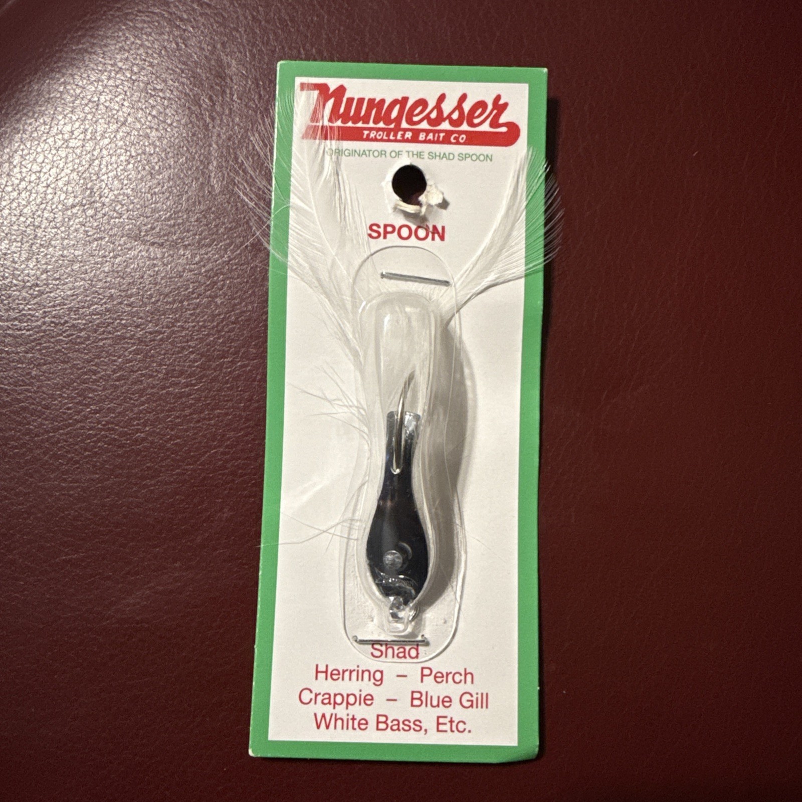 Nungesser Silver Spoon White Feather Hook #000-Brand New-SHIPS N 24 HOURS