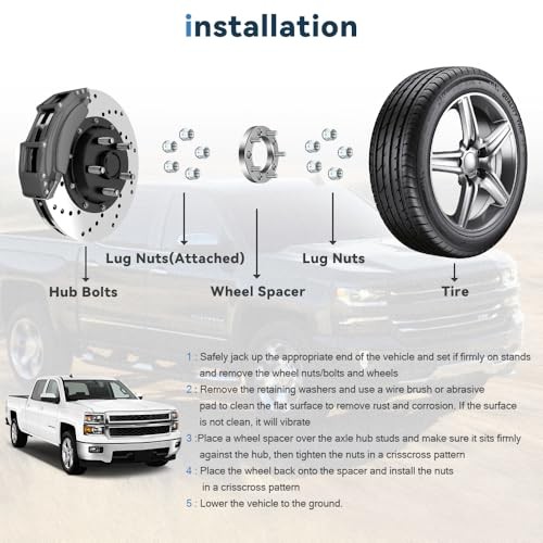 ECCPP 5x5.5 to 5x5.5 Wheel Spacers 1 inch 5 lug 5x139.7mm fits for 1997-2001 for