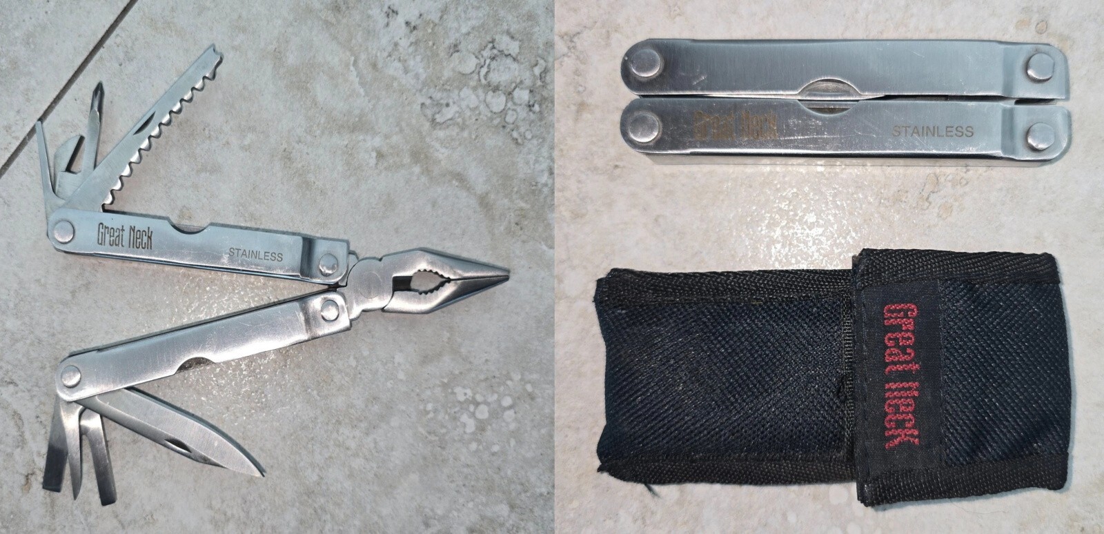 Great Neck Multi Tool - Multiple Knife Blades & Pliers With Carry Case