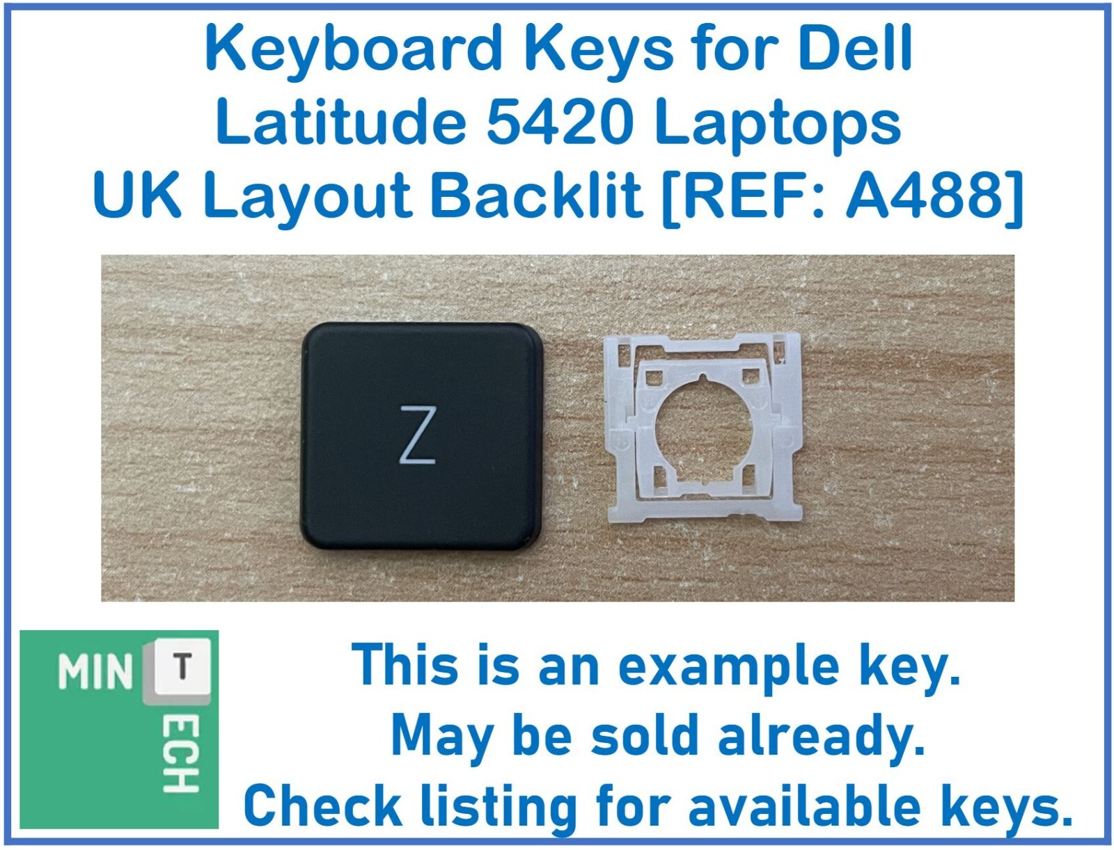 Keyboard Keys for Dell Latitude 5420 Laptops UK Layout Backlit [REF: A488]