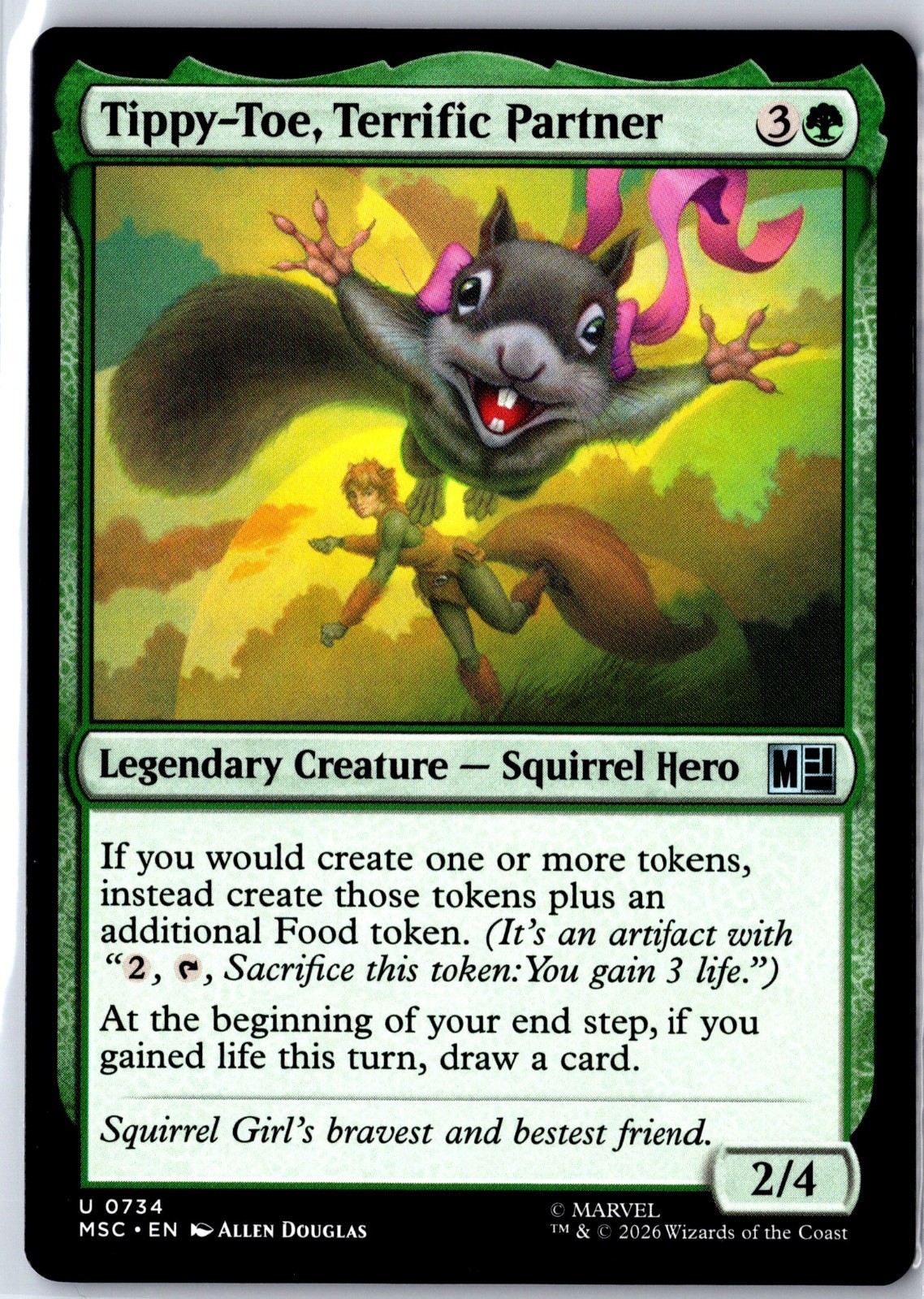 Tippy-Toe, Terrific Partner 734 Commander: Marvel Super Heroes MTG NM