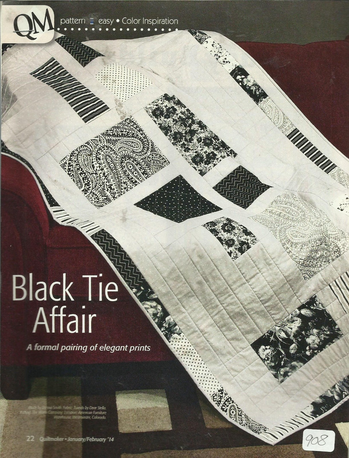 C0761  BLACK TIE AFFAIR  QUILT PATTERN/INSTRUCTIONS
