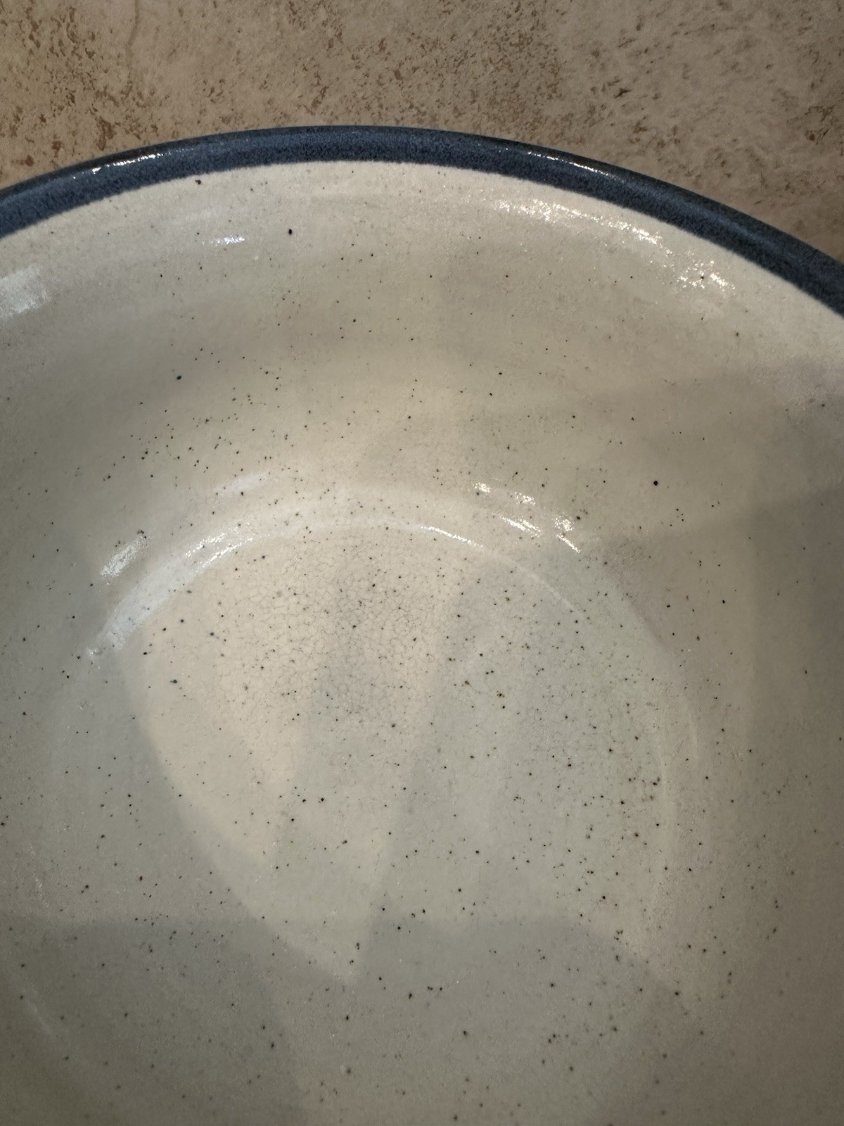 Studio Pottery Bowl Signed Hitken Mountain Landscape Blue Black Rustic 6”