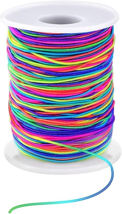 1Mm Stretchy Elastic Bracelet String - Rainbow Cord for Jewelry Making and Craft