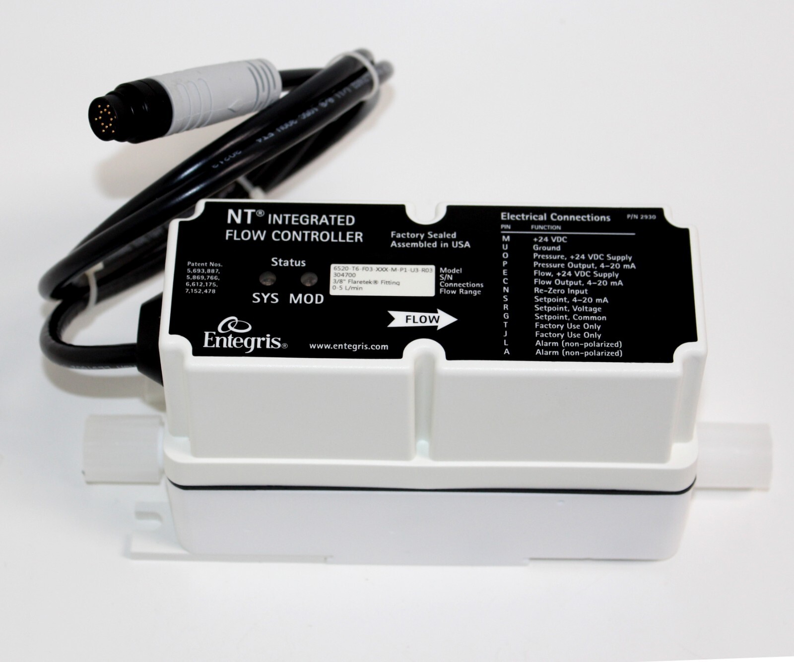 Entegris Flow Controller 2930, Model: 6520, AMAT P/N: 1350-00616