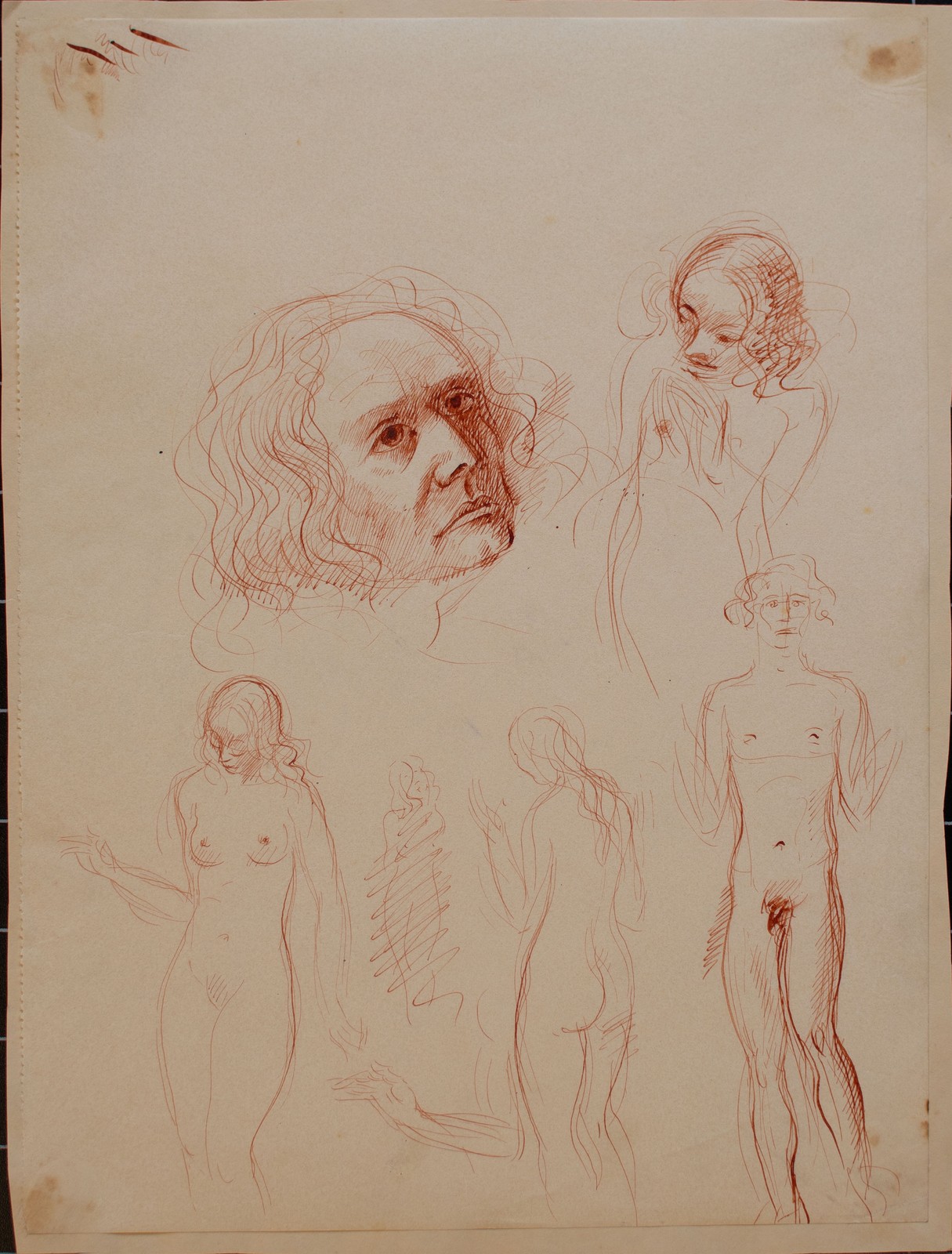 Willi Schmid figure studies files portraits Tegernsee Munich unique drawing