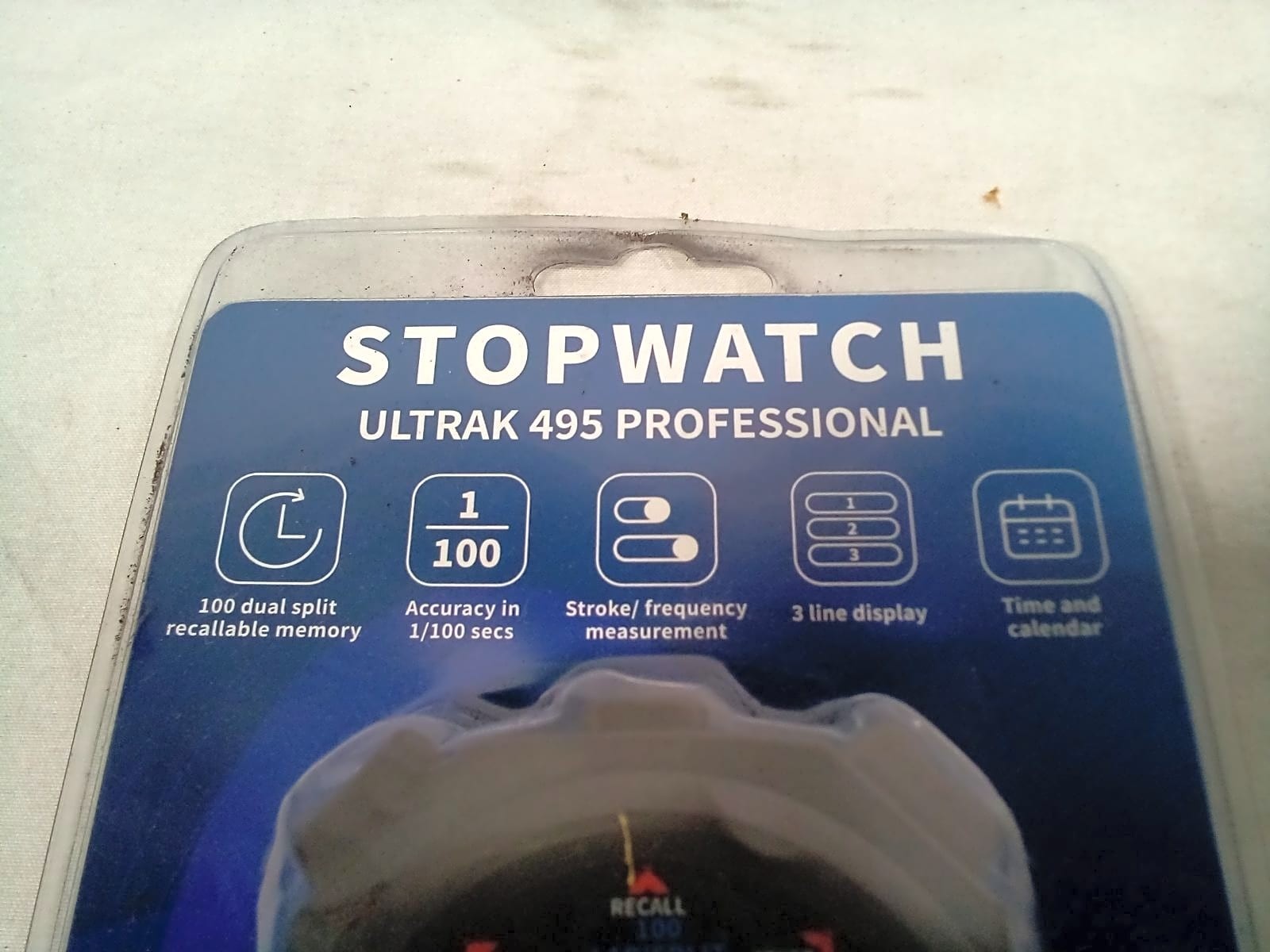 Ultrak 495 Professional Digital Stopwatch, 100-Lap Dual Split Memory, Black
