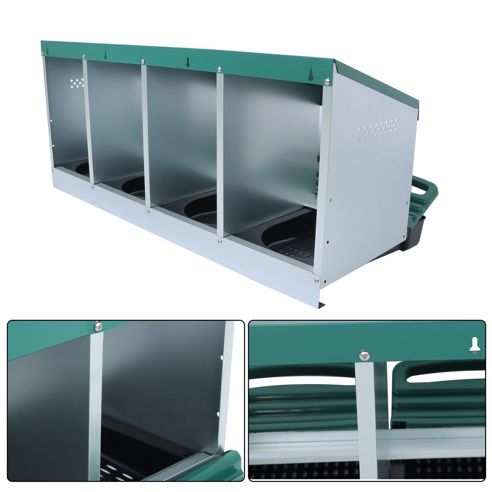 4 Hole Chicken Nesting Boxes Metal Chicken Egg Laying Box with Perch