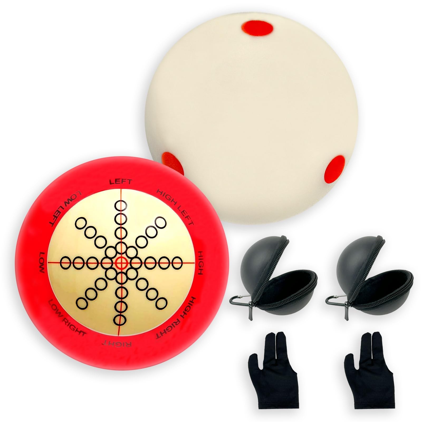 2 Pcs Billiards Cue Ball 2-1/4" Cue Ball Practice Training Artifact with A Pa...