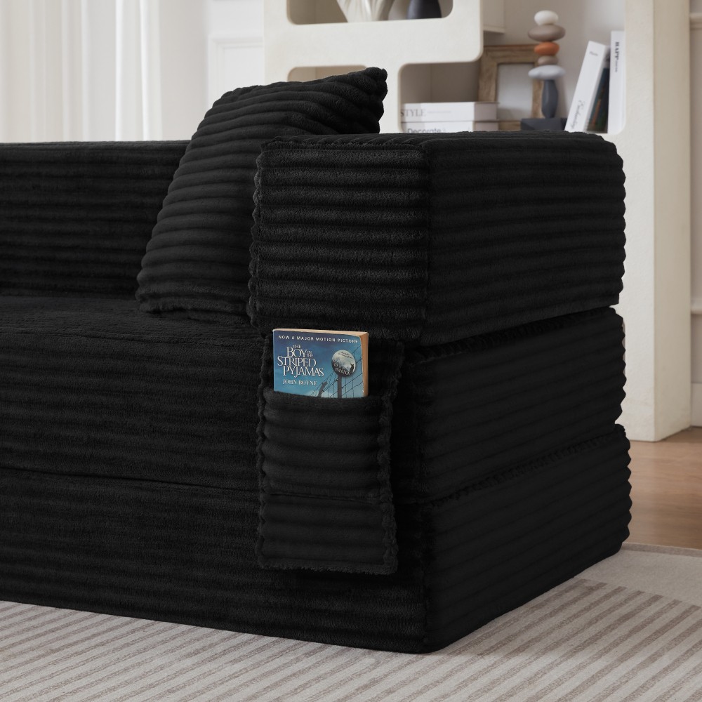 Convertible Sleeper Sofa Bed for Small Spaces, 3-Seater w/ Removable Covers