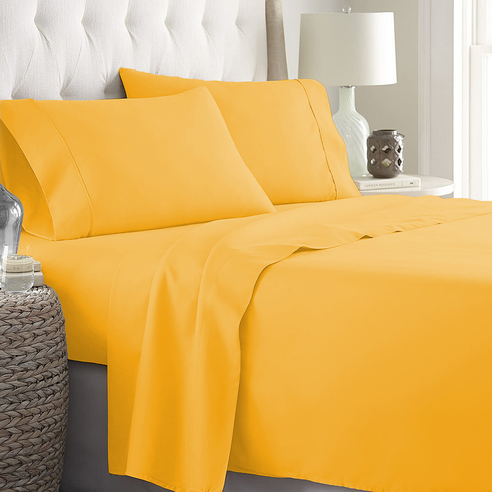 Bedding Collection 1000 TC OR 1200 TC Egyptian Cotton Gold Solid Select Item