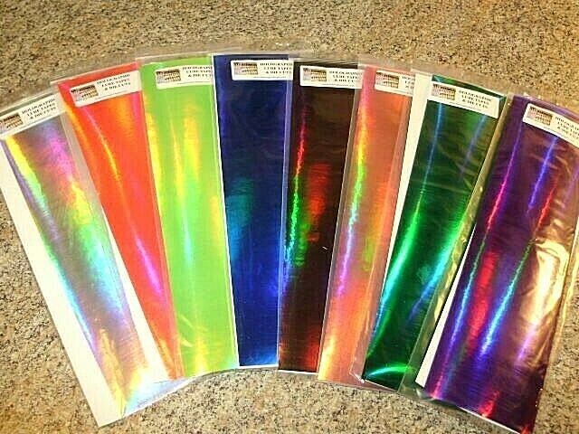 3" x 12" 2 Pack Rainbow Holo Oil Slick Fishing Lure Tape In 17 Colors