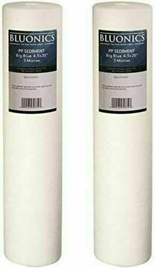 BLUONICS 2-Pack 4.5" x 20" Sediment Water Filter Replacement Cartridges