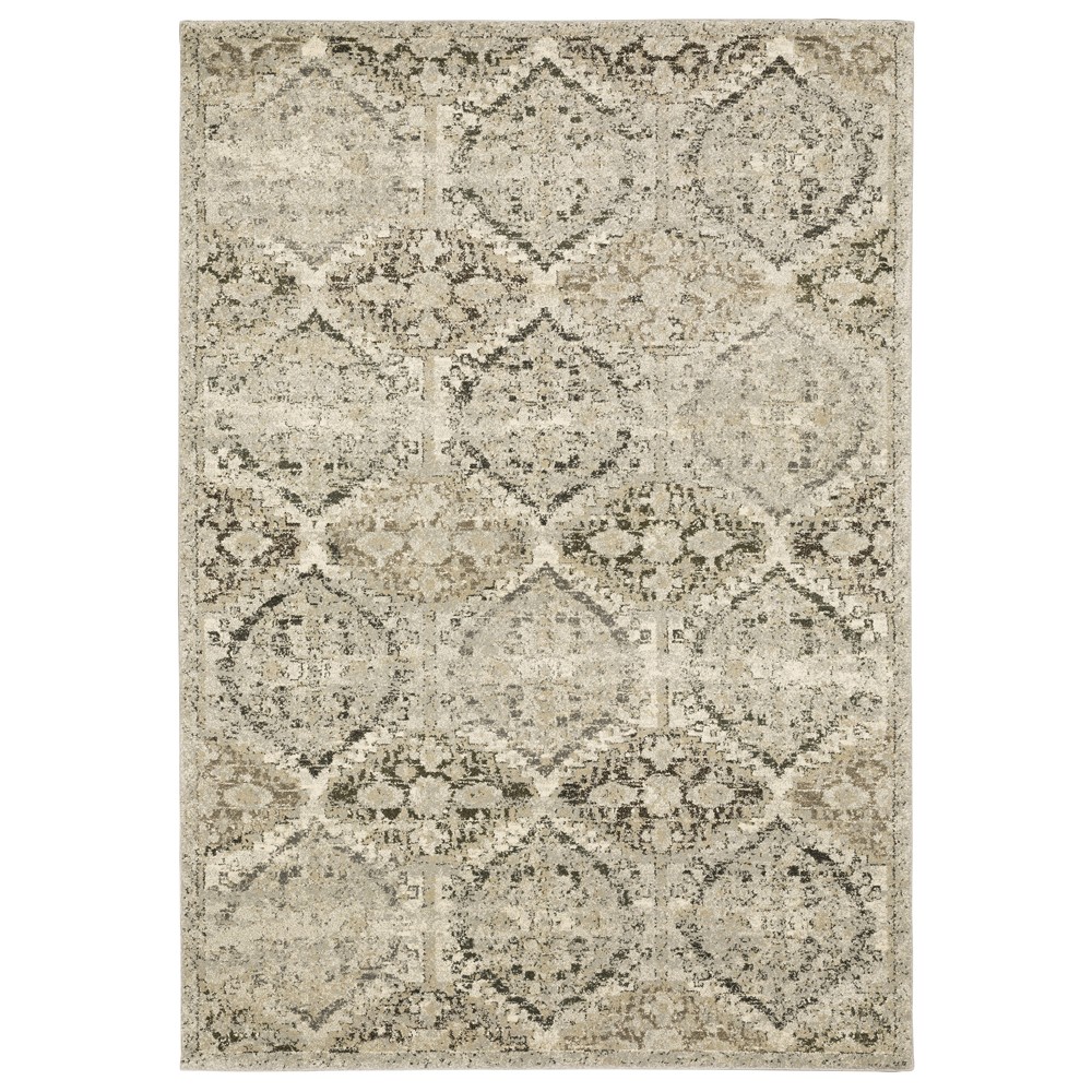 6x9 Sphinx Ivory Geometric Curls Teardrops Area Rug 270H6 - Aprx 6' 7" x 9' 6"