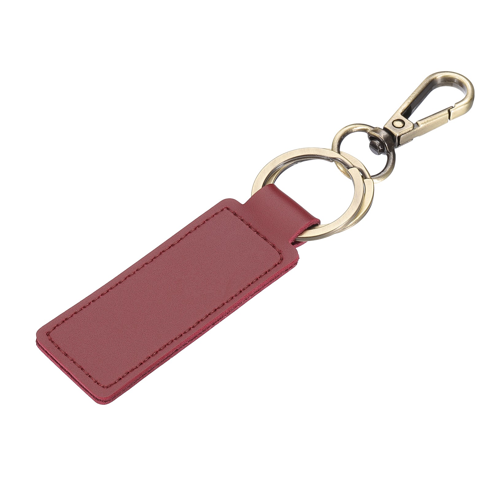 Leather Keychains, 1Pcs Leather Key Chain for Car Keychain, Dark Red