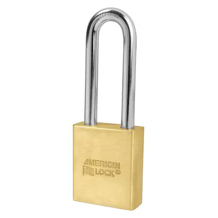 American Lock A3902swo Padlock, Coreless, Long Shackle, Rectangular Brass Body,