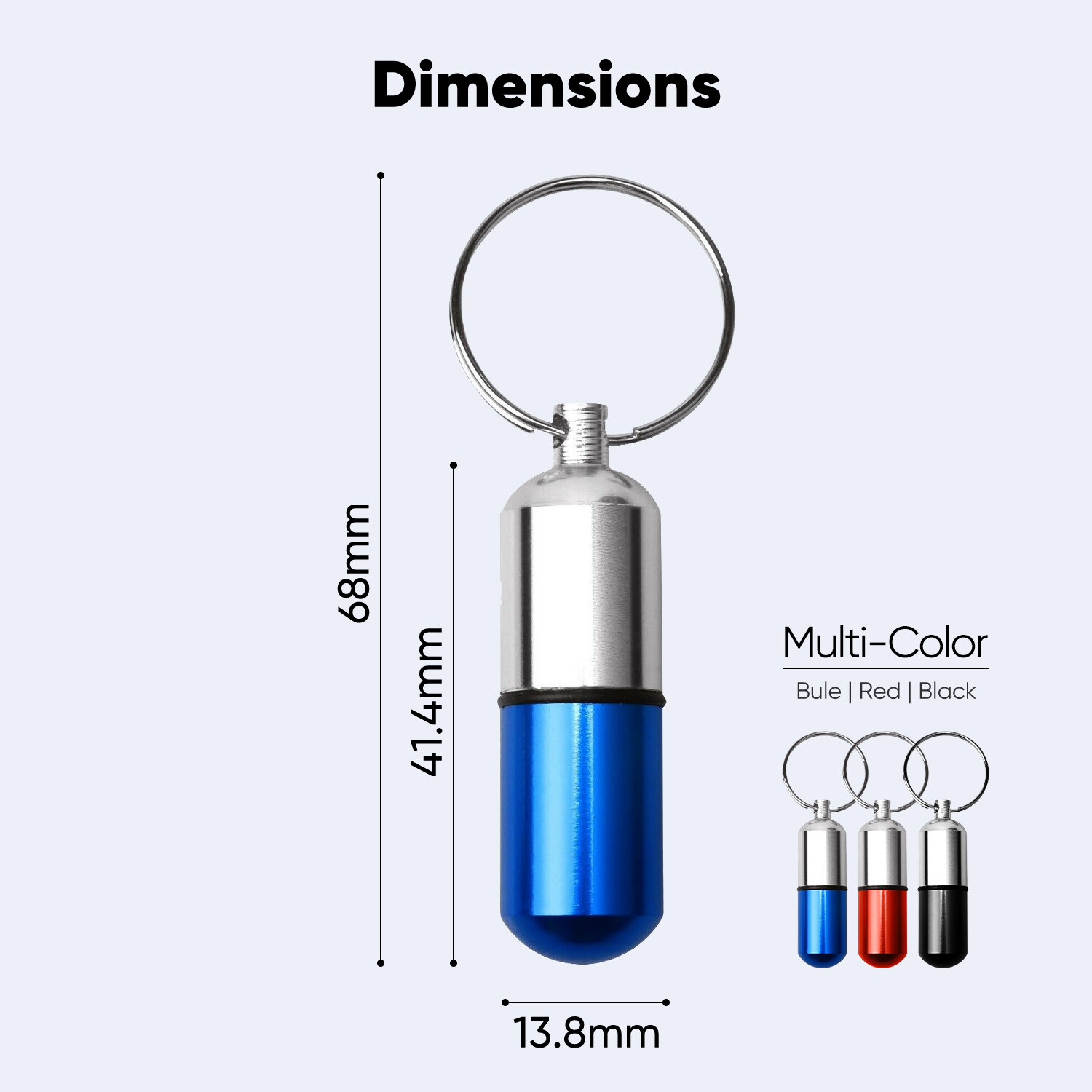 Exquisite Mini Waterproof Metal Medicine Pill Box Holder Container Keychain