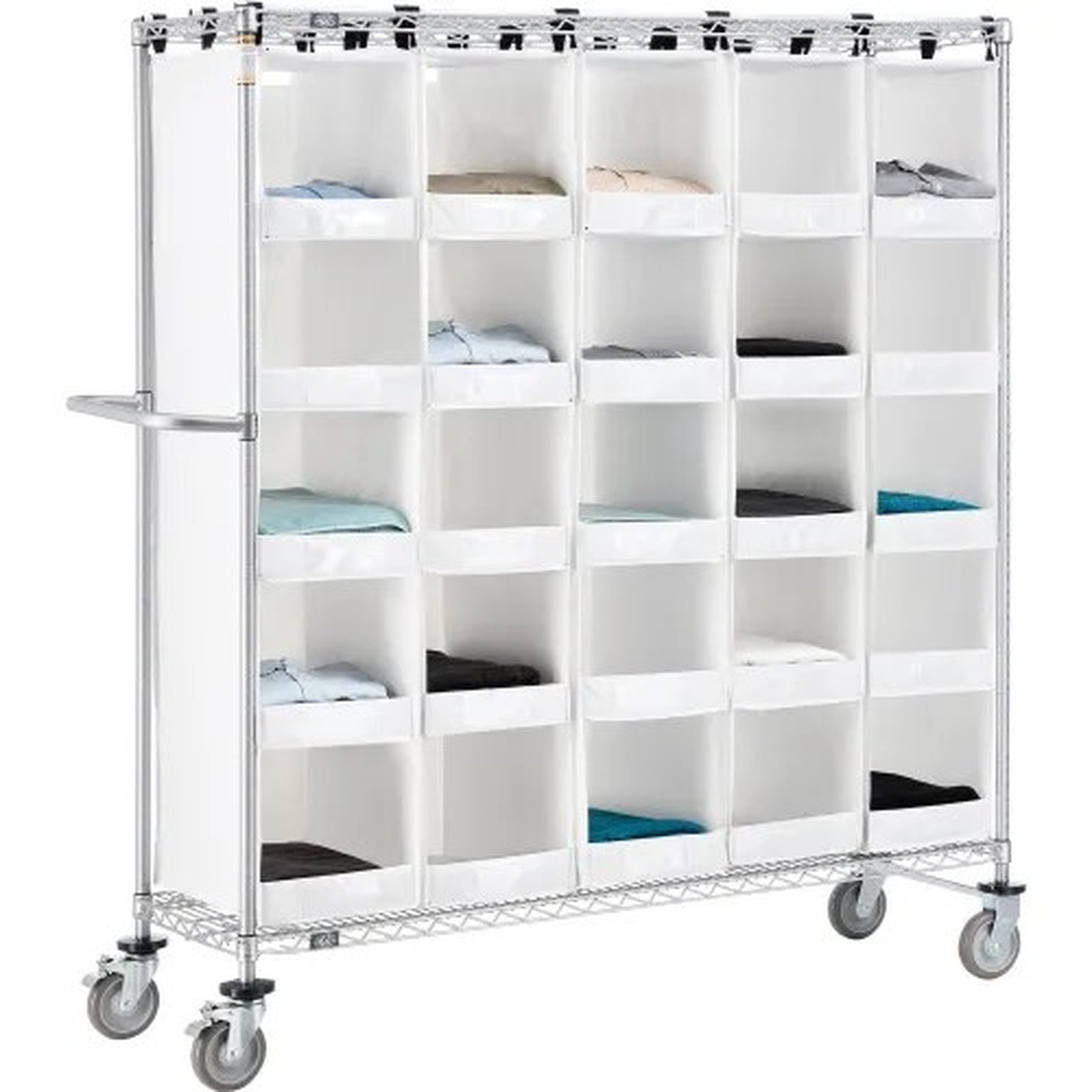 Nexel? Stock Picking Truck, Single Sided, 25 Cells, 60"L x 18"W x 69"H, White