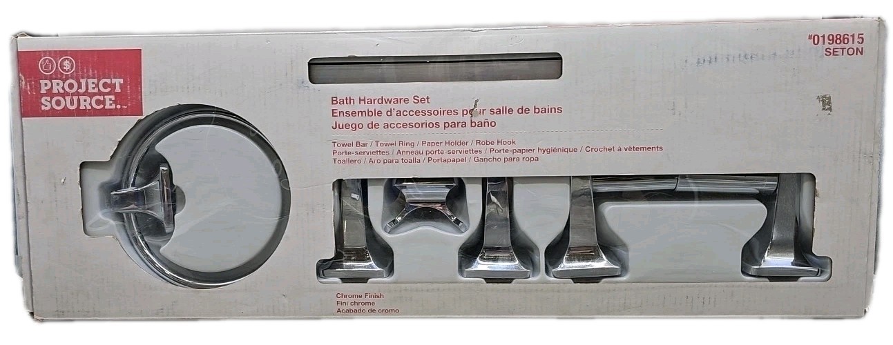 Project Source • Seton 4-Pc Bath Hardware Set • Chrome • NEW (#0198615) [E7]