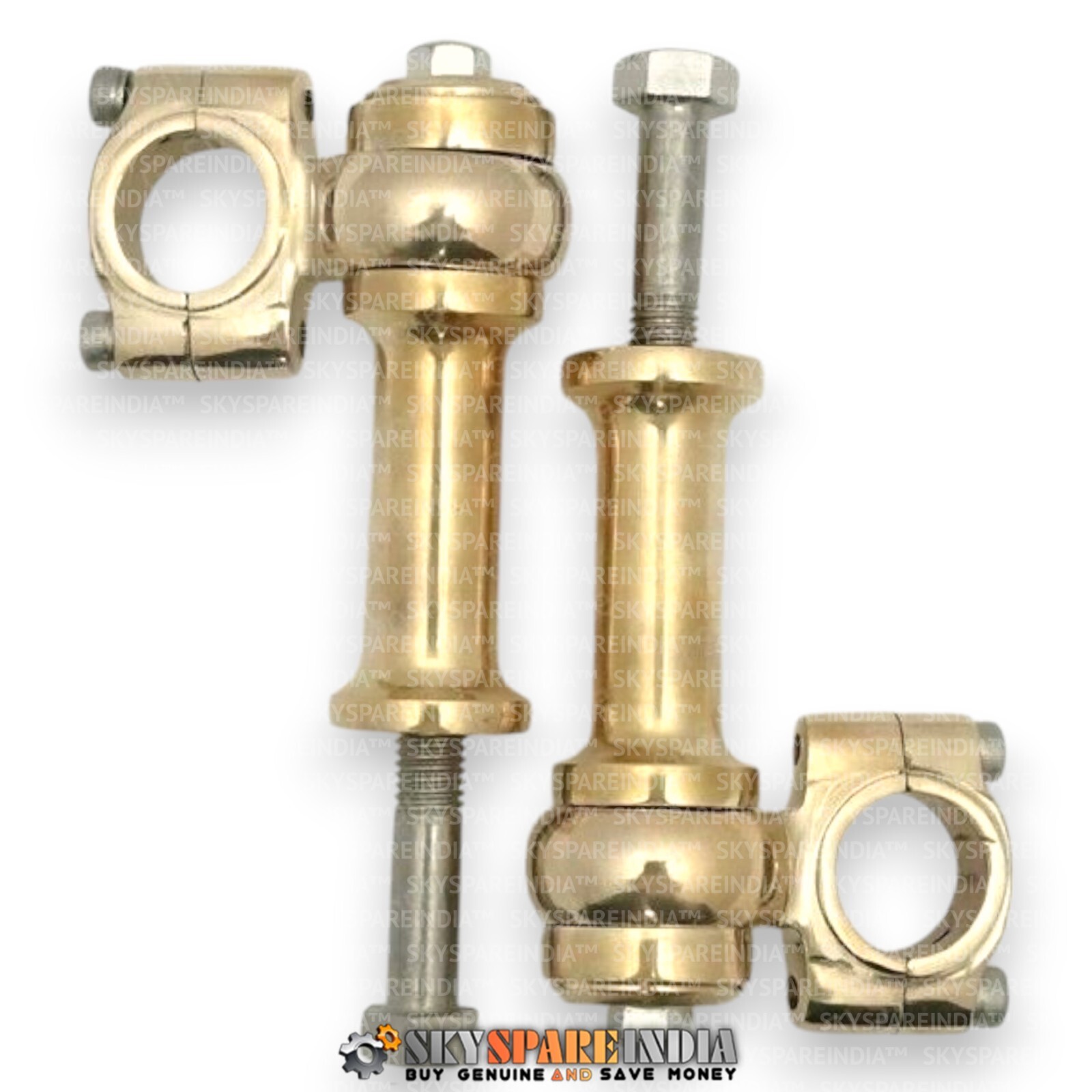1" Handlebar Risers Clamp 3" Rise Approx Brass Fits For Universal Motorcycle