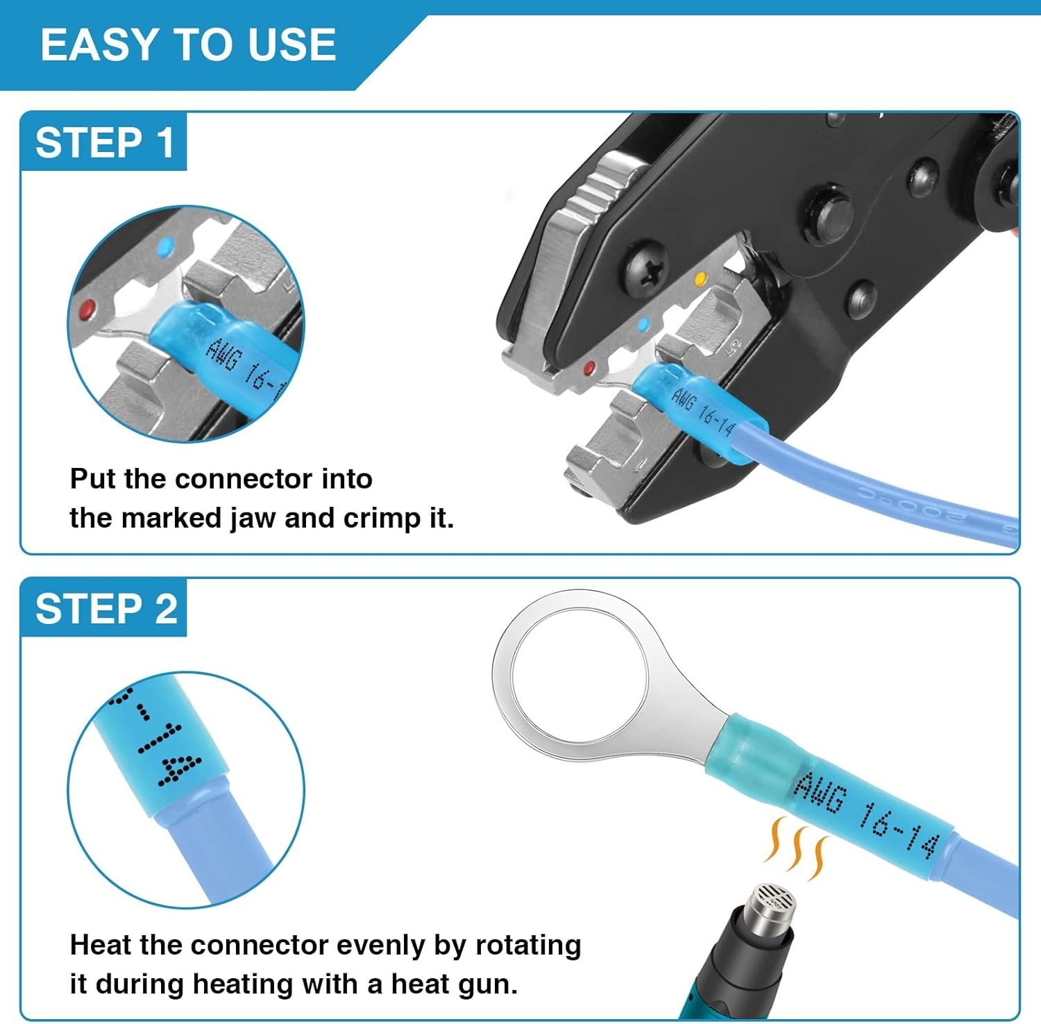 Versatile Ratcheting Electrical Crimping Tool - Perfect for Home and Auto Use