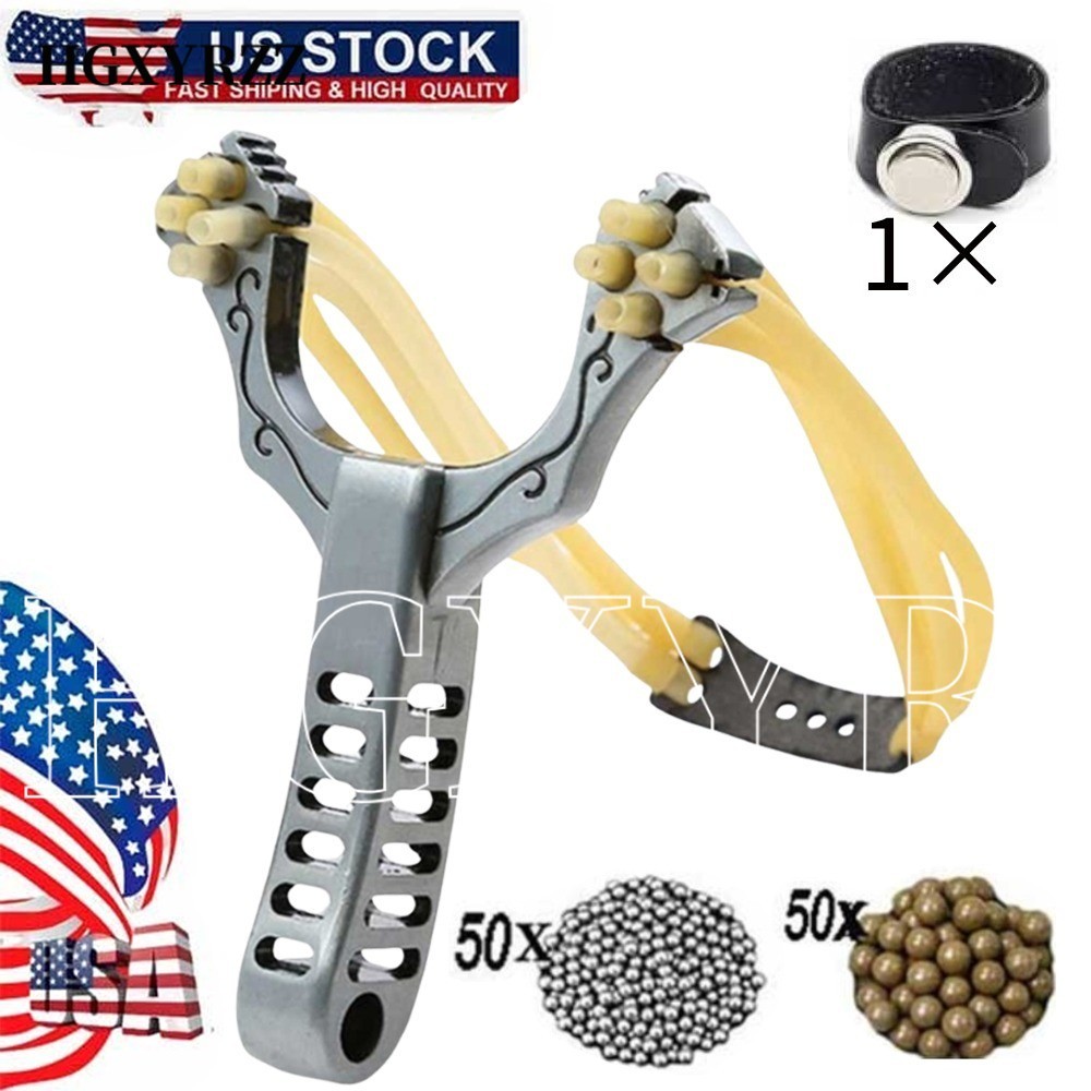 Slingshot Set Outdoor Hunting Catapult Rubber Band Steel Ball Shooting Practice