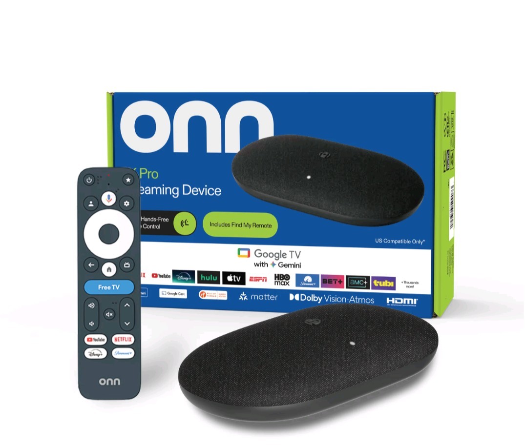 onn 4K Pro Streaming Device 2026 Model 4K UHD 32GB 3GB Ethernet Backlit Remote