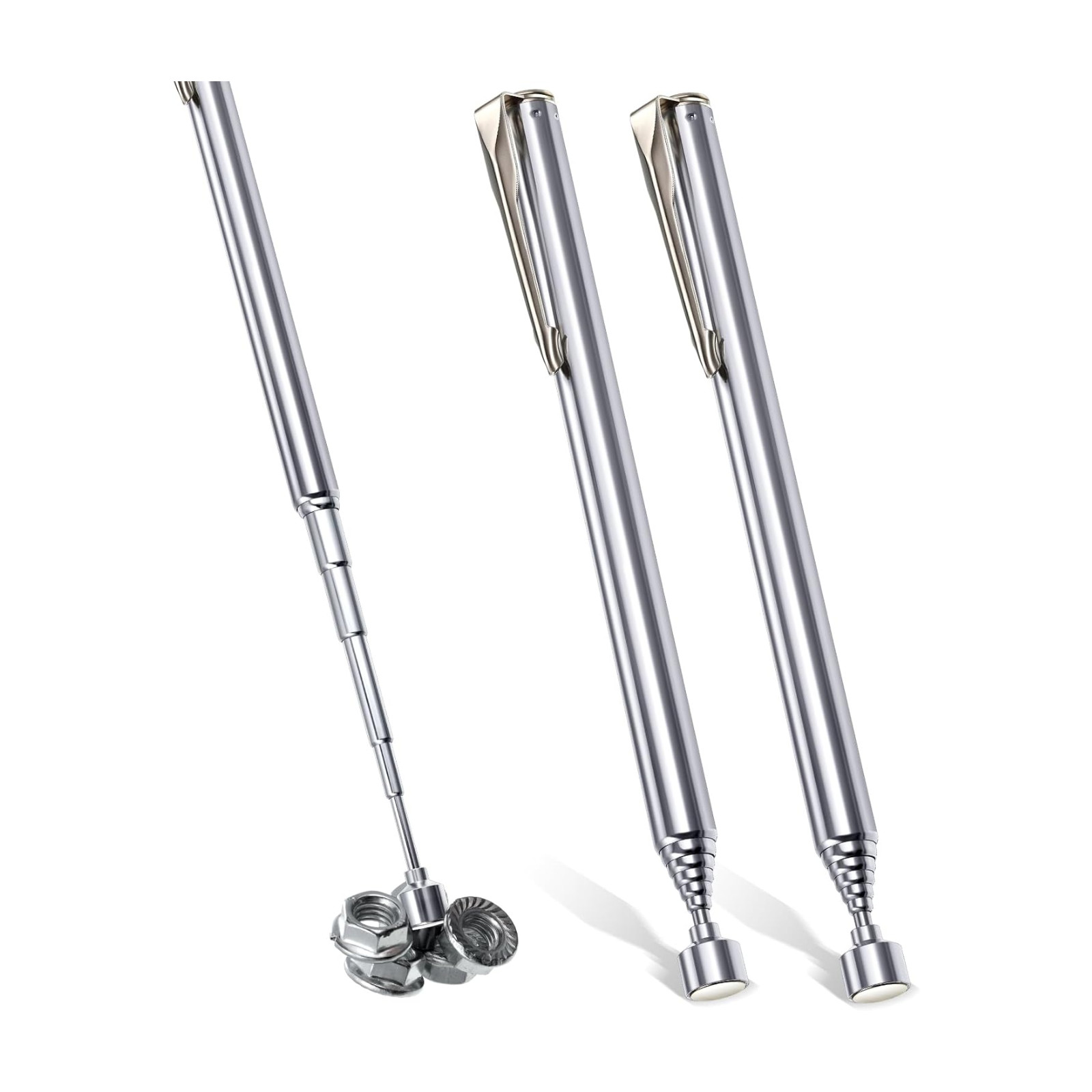 2Pc Telescoping Magnetic Pickup Tool 25" Extendable Magnet Grabber Stick