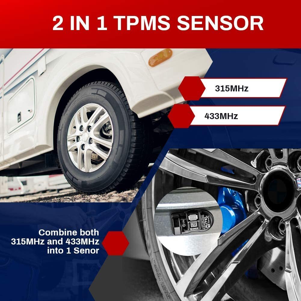 Autel TPMS MX-Sensor 315MHz&433MHz Programmable Universal Tire Pressure Rubber