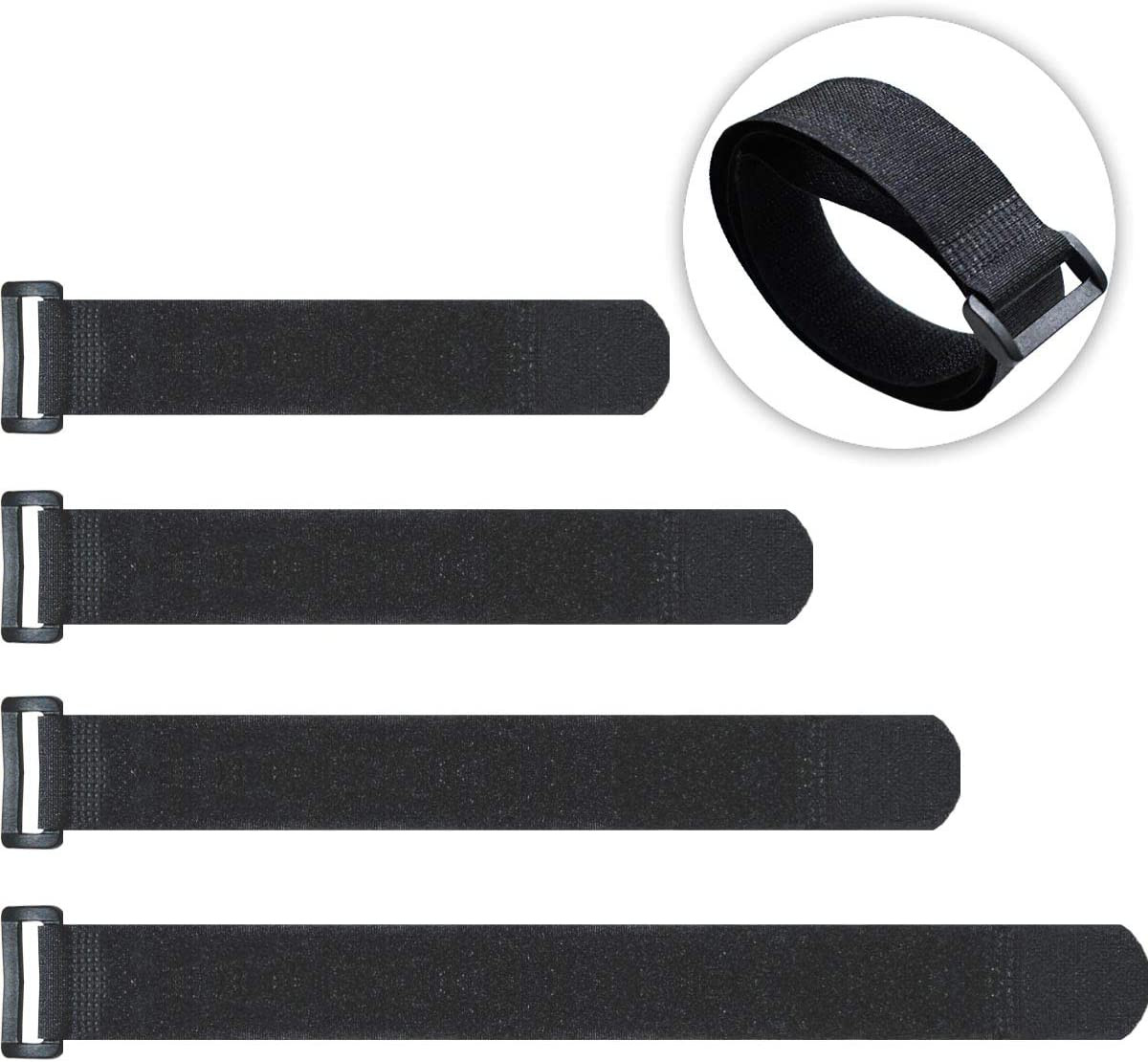 20 Pack Reusable Cinch Straps Fastening Cable Nylon Hook and Loop Cinch