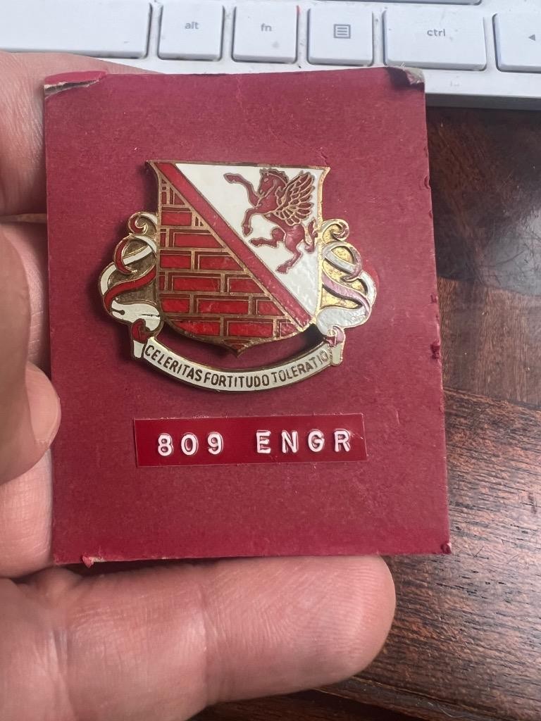 Awesome Army Dui Crest Pin 809th Engineer Corps (G2025G)