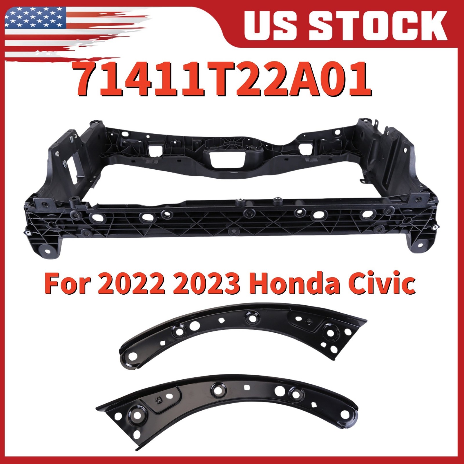 71411T22A01 For 2022 2023 2024 Honda Civic Radiator Core Support With Bracket