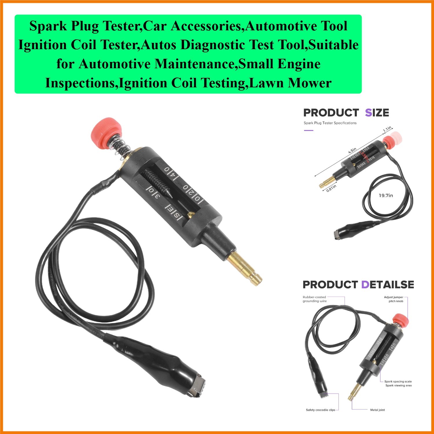 Spark Plug Tester,Car Accessories,Automotive Tool Ignition Coil Tester,Autos ...