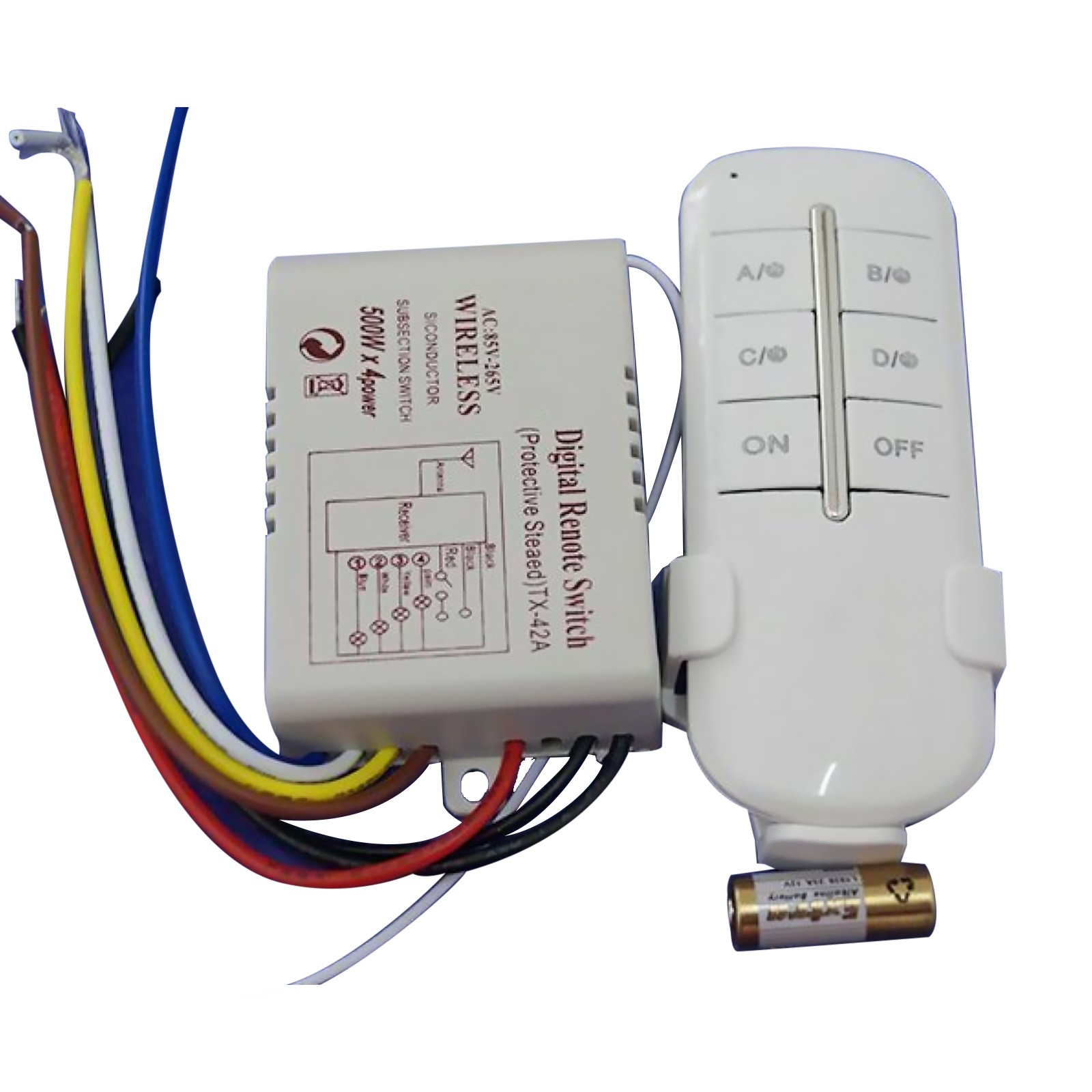 1*4 Way Light Lamp Digital Wireless Remote Controller Switch ON/OFF 110-240V New