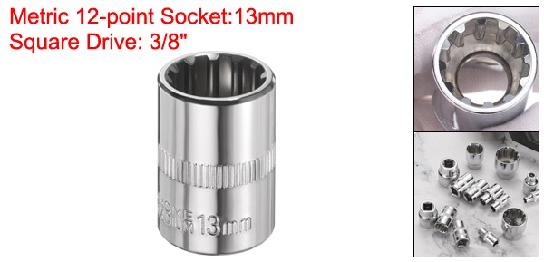 12 Points Socket 3/8" Drive 13mm Metric Shallow Impact Socket