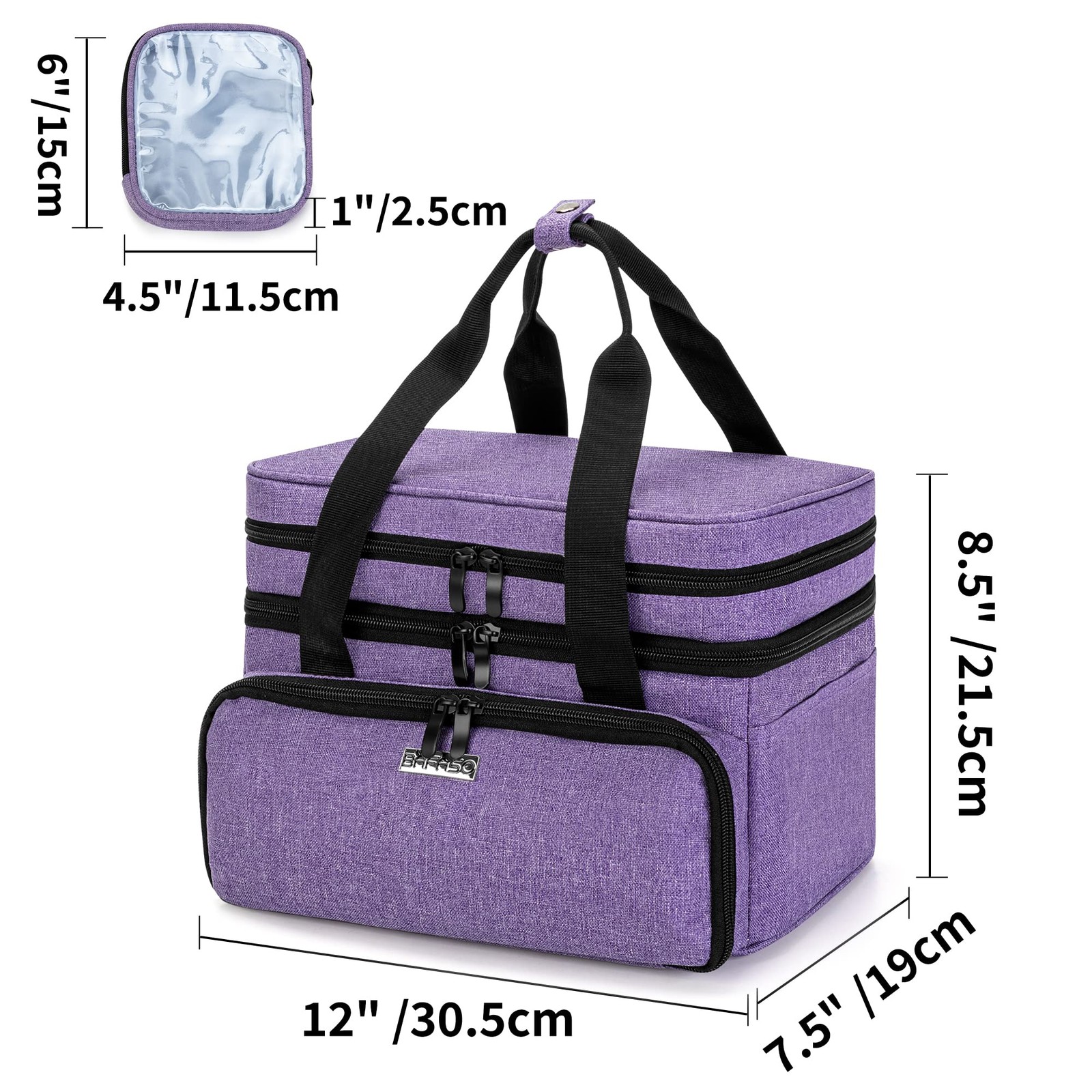 BAFASO Double Layer Sewing Accessories Organizer with 2 Detachable Purple